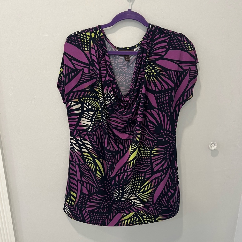 Dana Buchman Purple Ruched Blouse